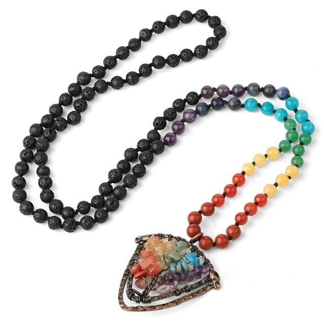 7 Chakra Crystal Diffuser Necklace