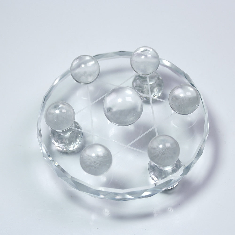 Clear Quartz Crystal Ball Matrix Set