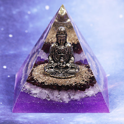 Healing and Grounding Buddha Orgonite Pyramid