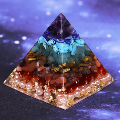 7 Chakra Healing Orgonite Pyramid