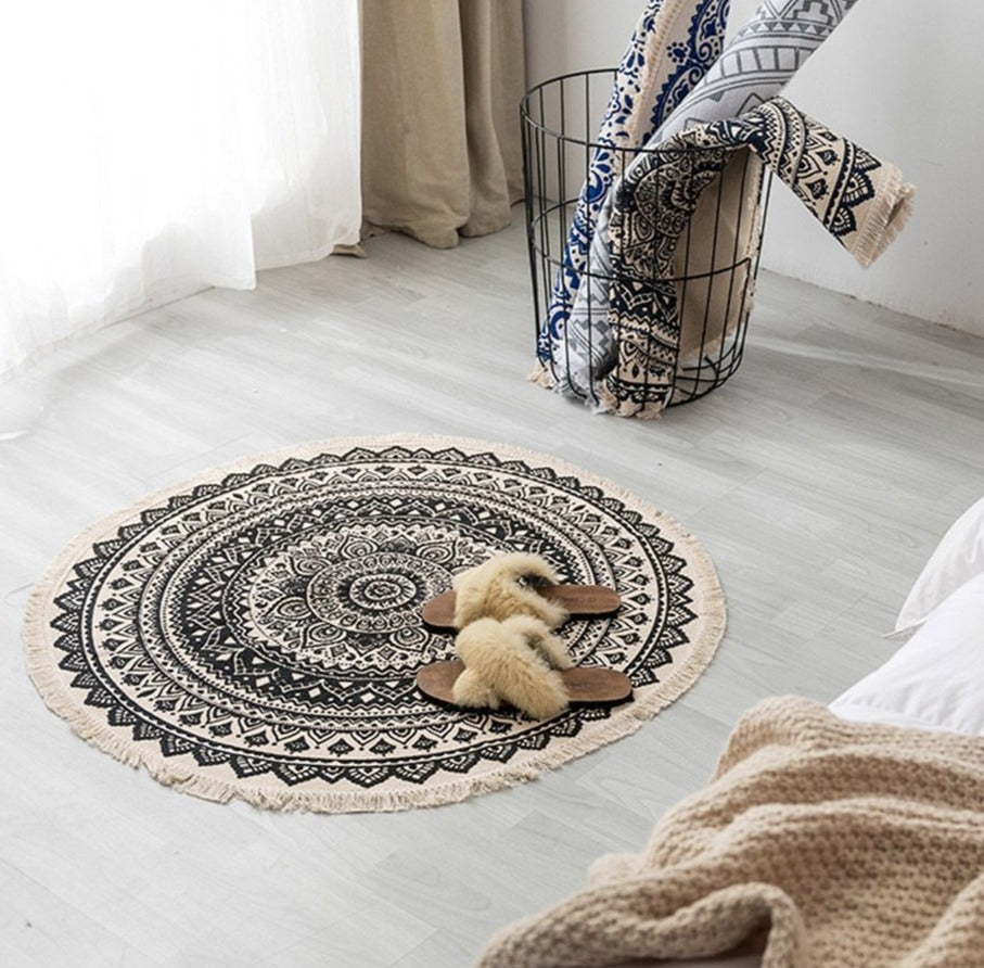 Handwoven Boho Tassel Rug – Project Yourself