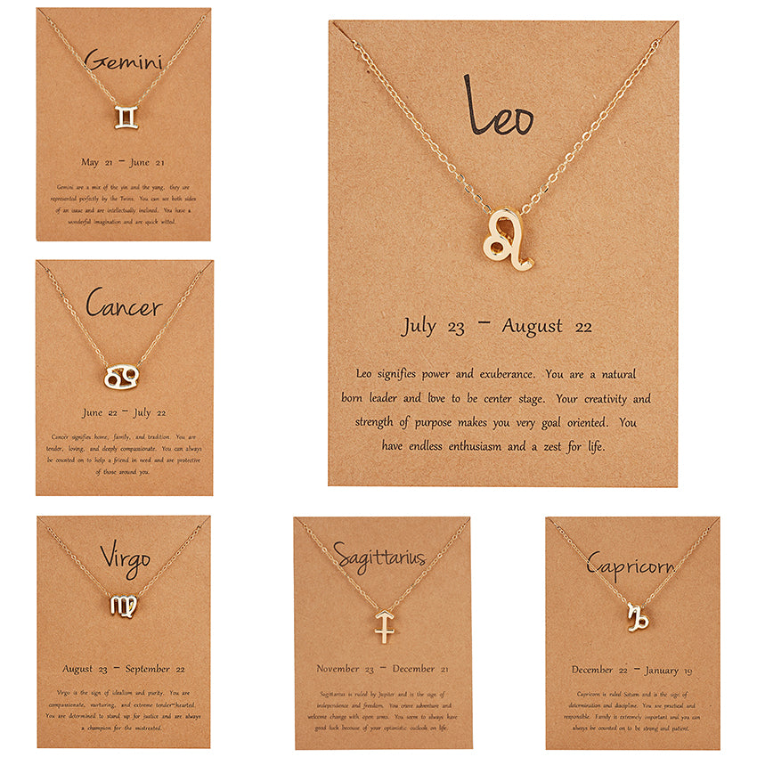 12 Celestial Zodiac Necklaces