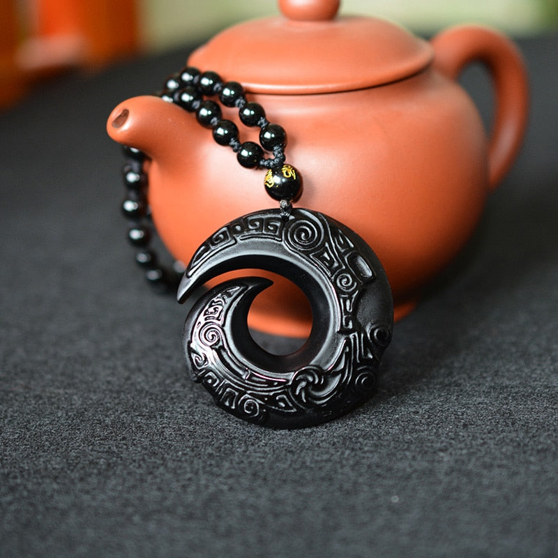 Black Obsidian Rune Necklace
