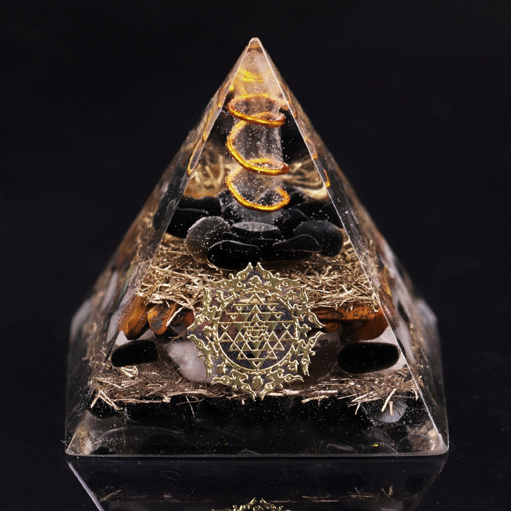 Obsidian Guardian Orgone Pyramid