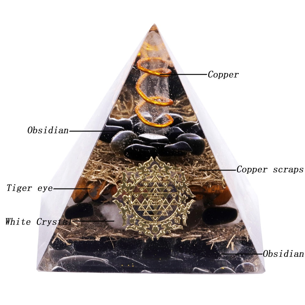 Obsidian Guardian Orgone Pyramid