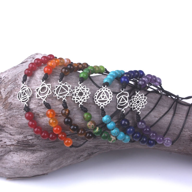 7 Chakra Natural Stone Healing Bracelet