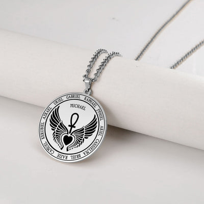 Silver Saint Michael Archangel Pendant Necklace