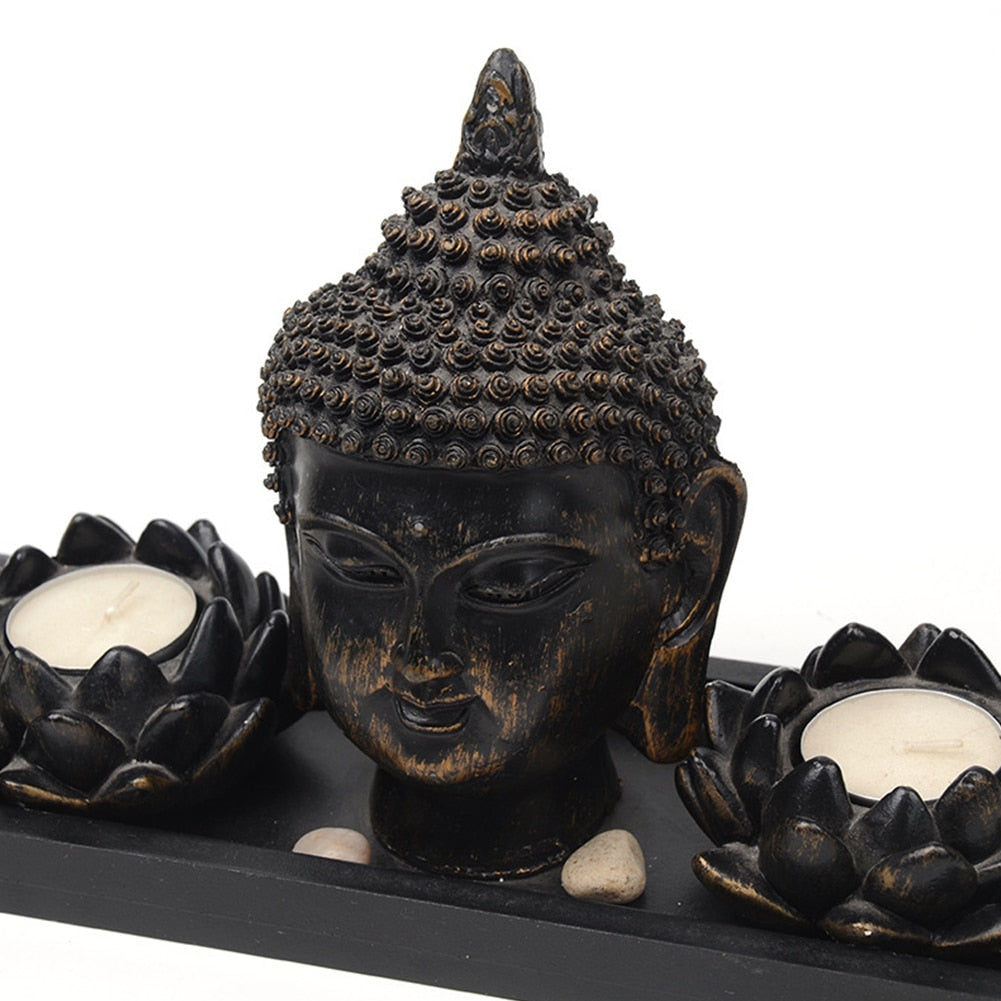 Buddha Lotus Flowers Candle Holder