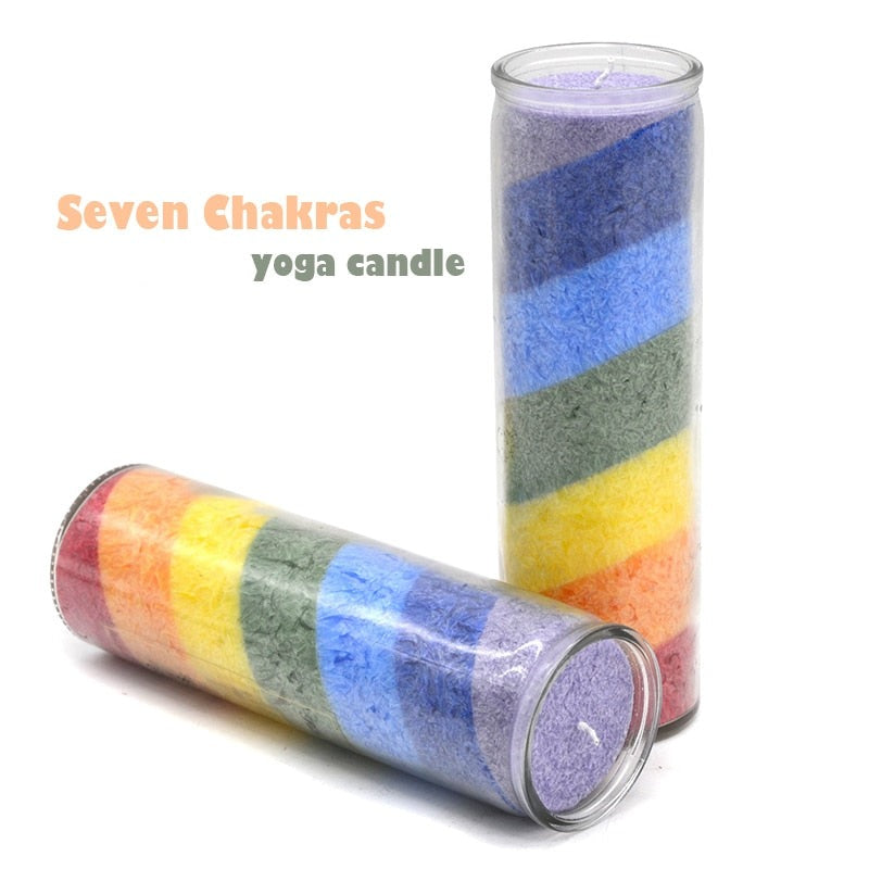 Colorful Seven Chakra Meditation Candle