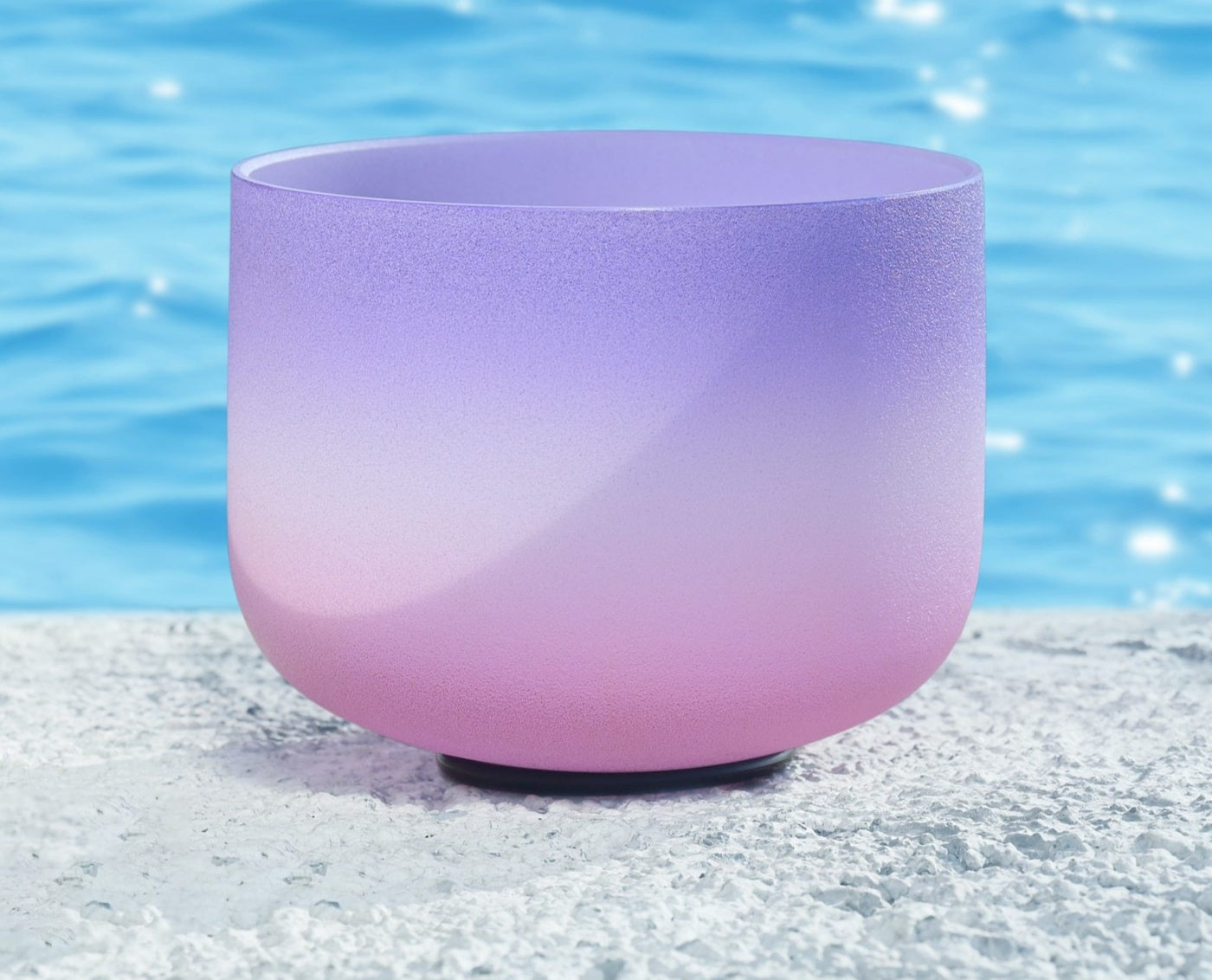 Crown Chakra Frosted Crystal Singing Bowl Set