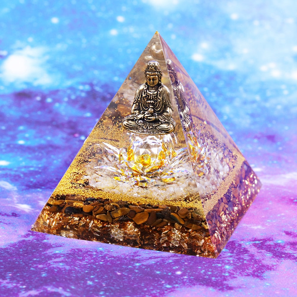 Buddha Natural Tiger Eye Pyramid