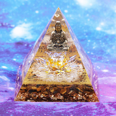 Buddha Natural Tiger Eye Pyramid