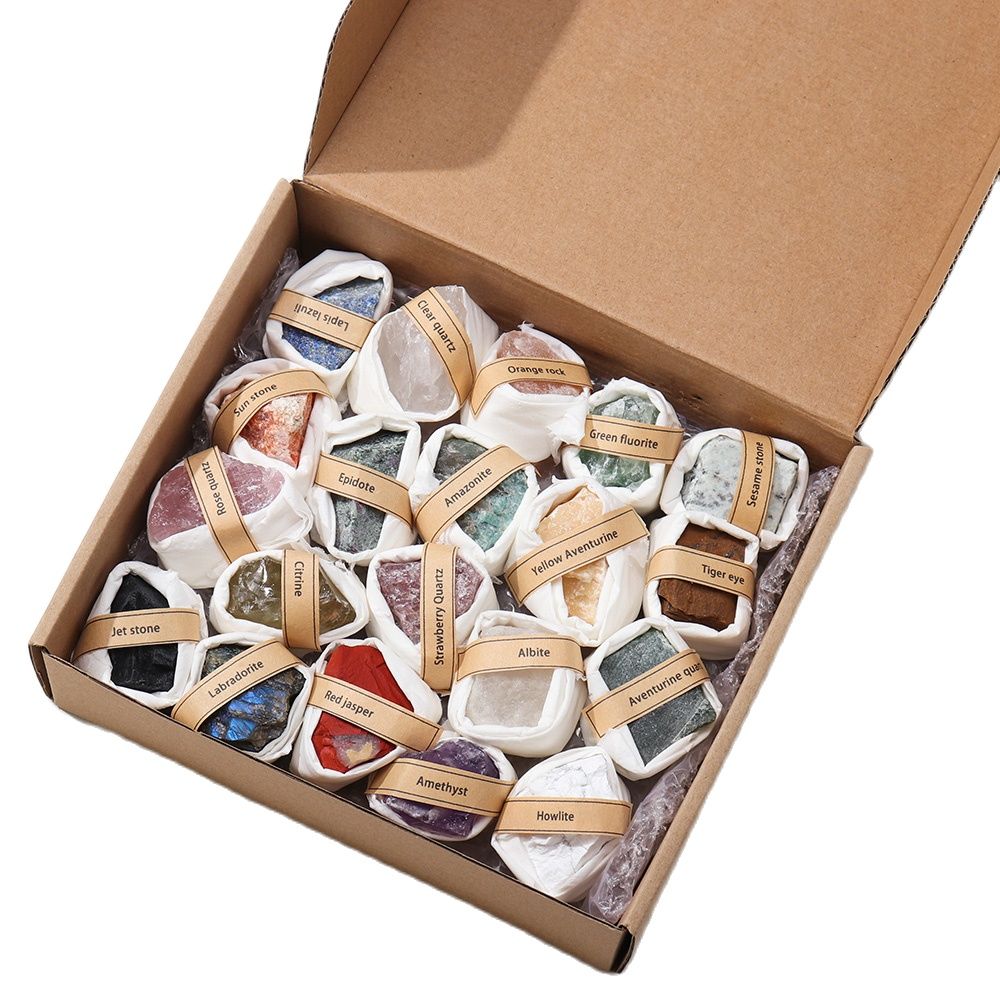 Natural Crystal Raw Stones Collection Gift Box