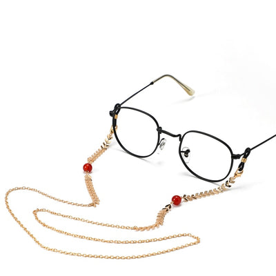 Red Agate Eyeglasses Chain
