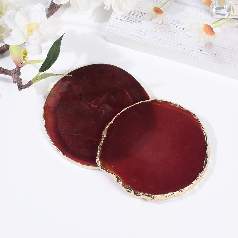 Revitalizing Red Agate Crystal Coaster