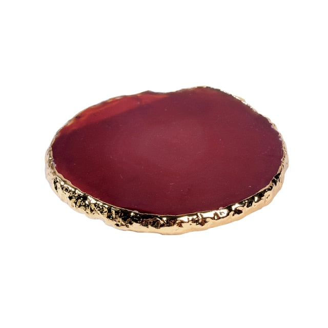 Revitalizing Red Agate Crystal Coaster