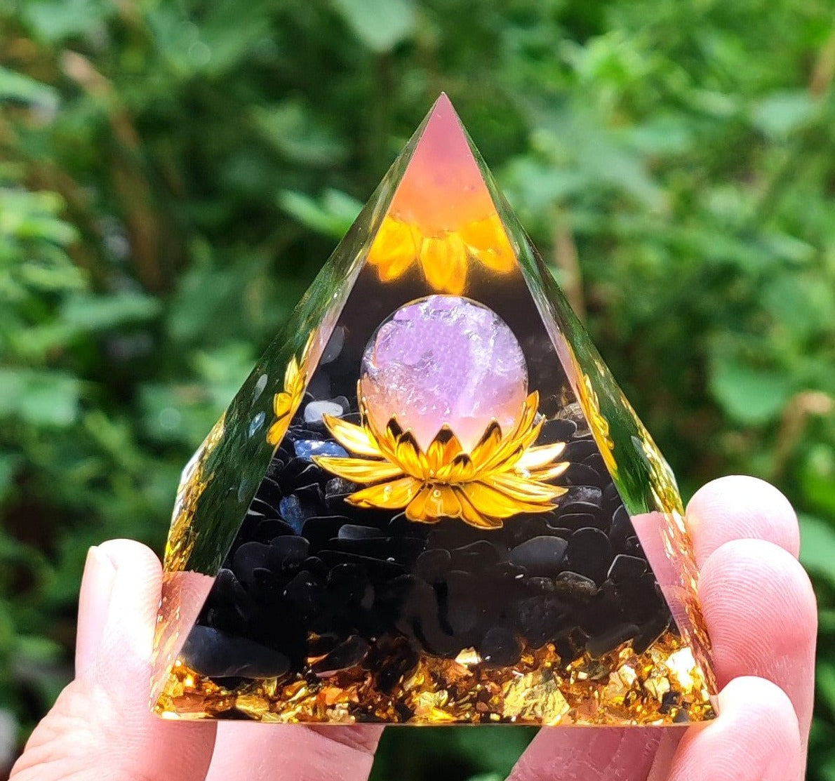 Lotus Crystal Ball Energy Pyramid