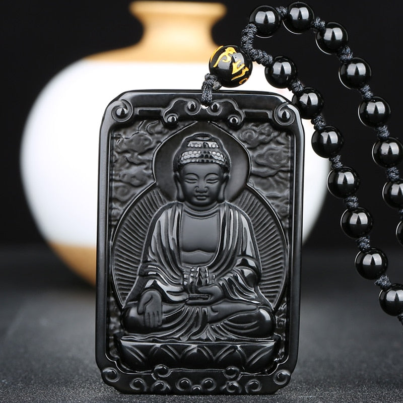 Varada Buddha Obsidian Amulet