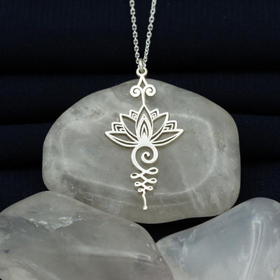 Power Flower Lotus Pendant Necklace