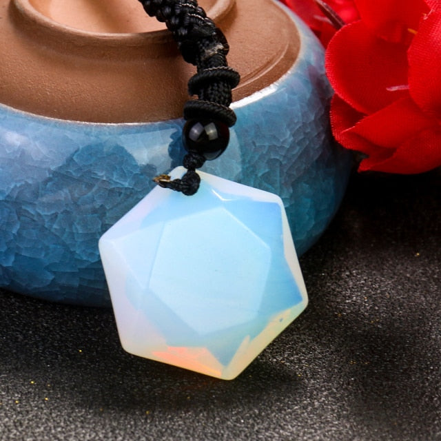 Star of David Opal Protection Necklace