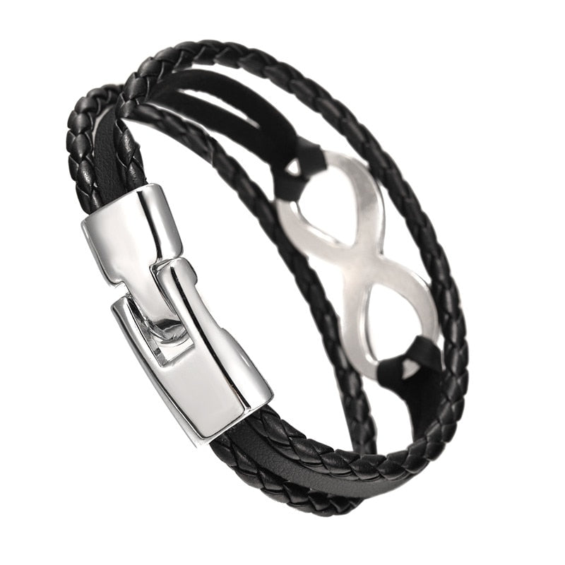 Genuine Leather Infinity Bracelet