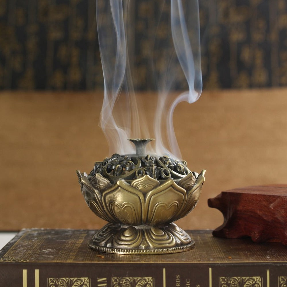 Spiritual Meditation Lotus Flower Incense Burner