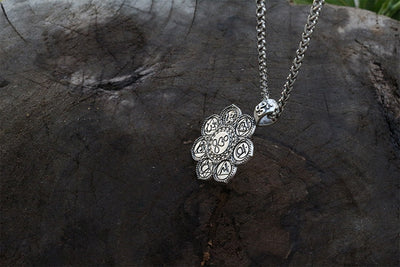 Lotus Flower 7 Chakra Meditation Necklace