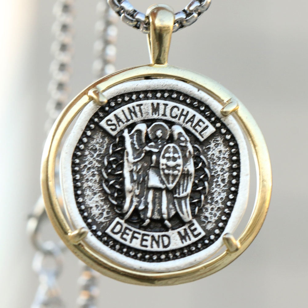 Archangel Michael Ancient Medallion Necklace