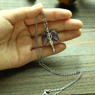 Crystal Winged Angel Necklace