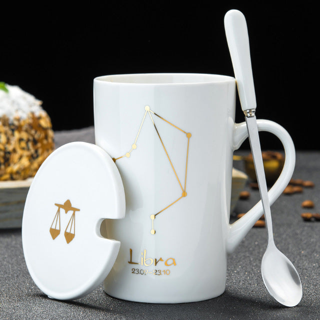 Zodiac Star Constellation Ceramic Mug Set