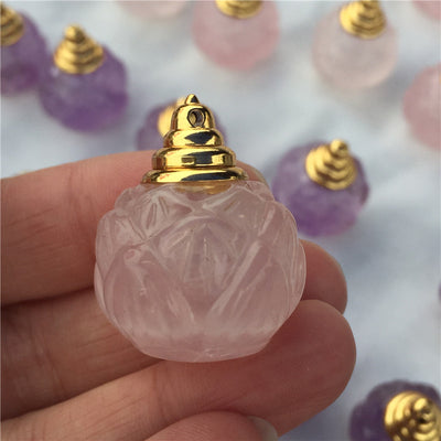 Crystal Lotus Essential Oil Bottle Pendant