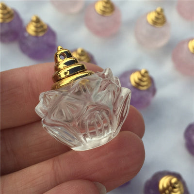 Crystal Lotus Essential Oil Bottle Pendant