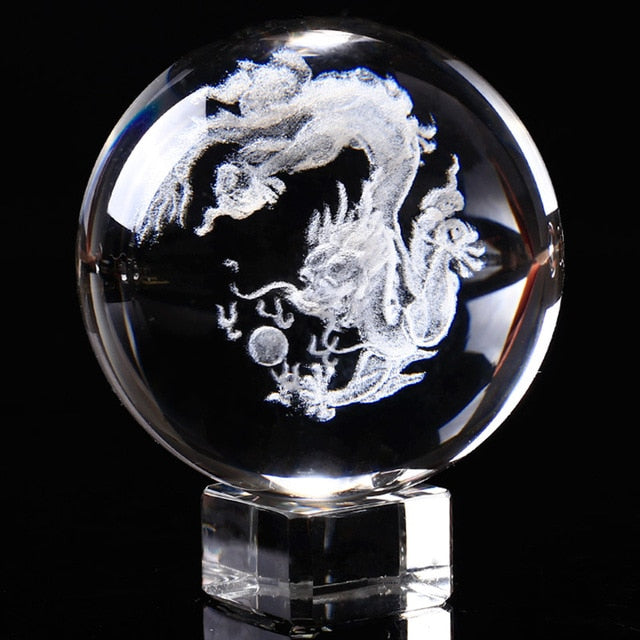 Dragon of Fortune Crystal Sphere