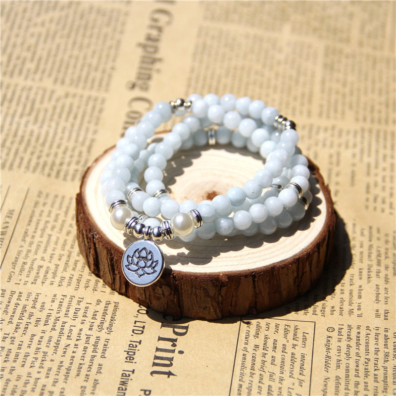 Soothing Waves Aquamarine Mala
