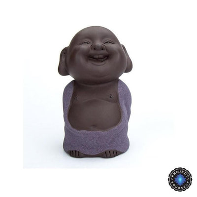 Purple Sand Ceramic Happy Buddha Tea Pet Figurine Buddha Statue