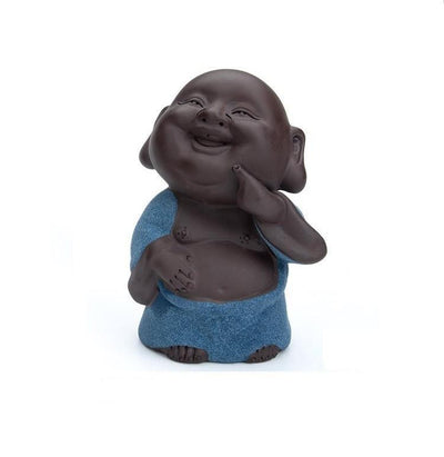 Purple Sand Ceramic Happy Buddha Tea Pet Figurine Buddha Statue