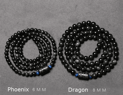 Rainbow Obsidian Dragon + Phoenix Bracelet Set Bracelet