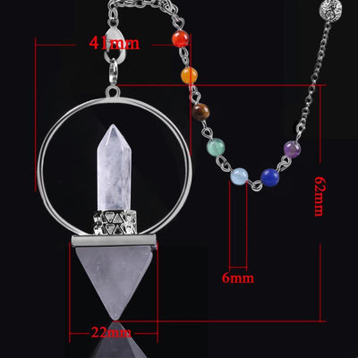 Reiki Healing Crystal Point 7 Chakra Pendulum Pendulum