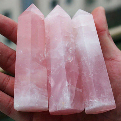 Rose Quartz Heart Stone Crystal Point Crystals
