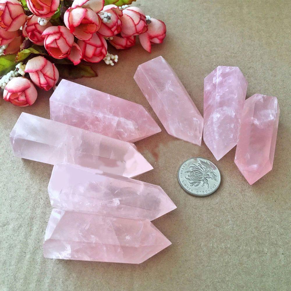 Rose Quartz Heart Stone Crystal Point Crystals