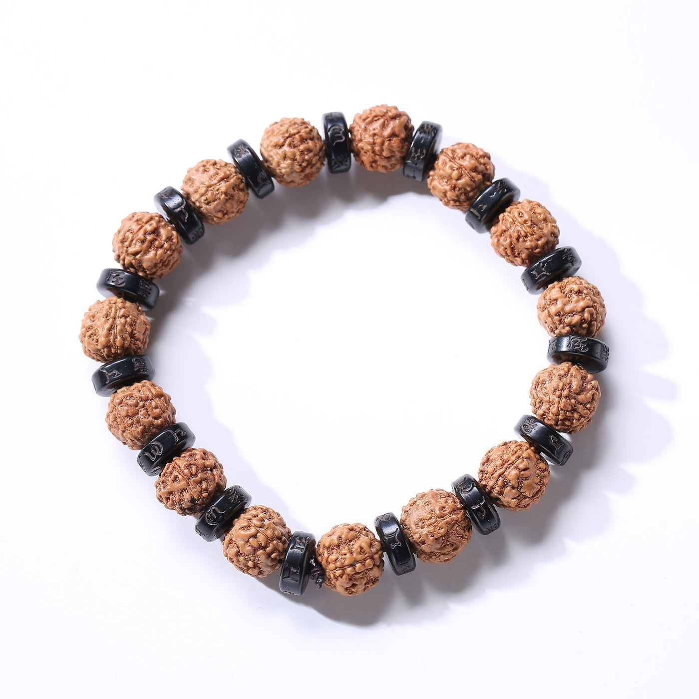 ROXY Six True Words Natural Coconut Shell and Rudraksha Bracelet Bracelet