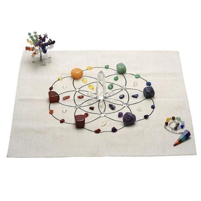 Sacred Geometry Crystal Grid Altar Cloth Tapestry
