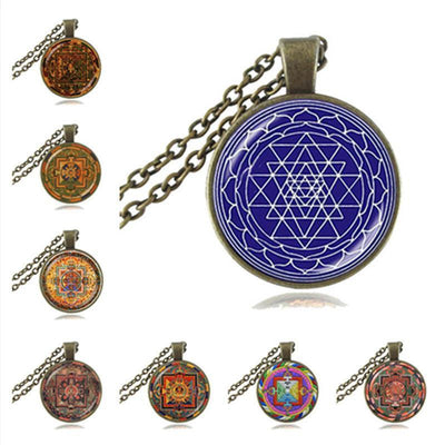 Sacred Geometry Sri Yantra Pendant Necklaces Necklace