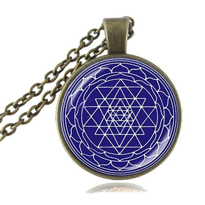 Sacred Geometry Sri Yantra Pendant Necklaces Style 1 Bronze / 45cm Necklace