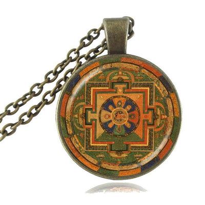 Sacred Geometry Sri Yantra Pendant Necklaces Style 3 Bronze / 45cm Necklace