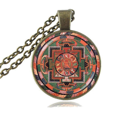Sacred Geometry Sri Yantra Pendant Necklaces Style 8 Bronze / 45cm Necklace