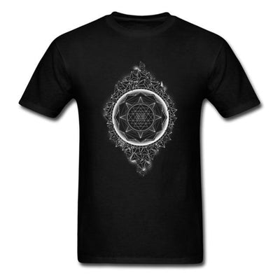 Sacred Geometry Sri Yantra T-shirt Black / S Clothing