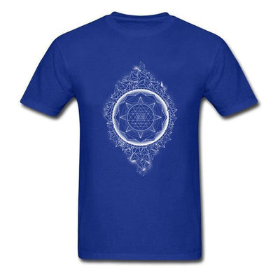 Sacred Geometry Sri Yantra T-shirt Blue / S Clothing