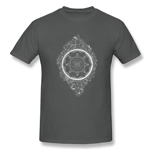 Sacred Geometry Sri Yantra T-shirt Dark Grey / S Clothing