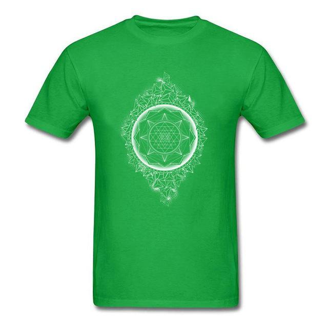 Sacred Geometry Sri Yantra T-shirt Green / S Clothing